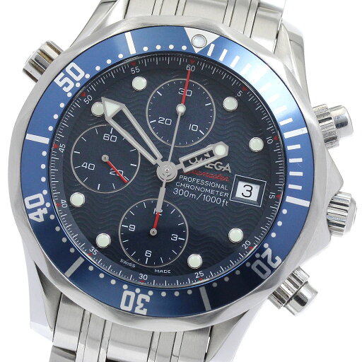オメガ OMEGA 2225.80 シーマスター300 デイト クロノグラフ 自動巻き メンズ 美品 保証書付き_886650【中古】 オメガ OMEGA 2225.80 シーマスター300 デイト クロノグラフ 自動巻き メンズ 美品 保証書付き_886650【中古】