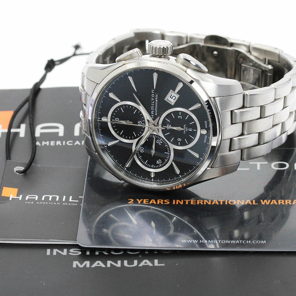 ハミルトン HAMILTON H325960 ジャズマスター クロノグラフ デイト 自動巻き メンズ 保証書付き_878270【中古】