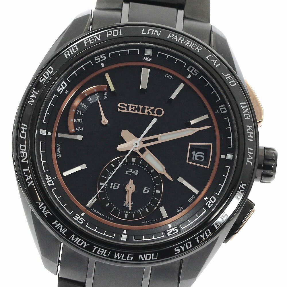 セイコー SEIKO SAGA263/8B63-0AN0 ブライツ デイト ソーラー電波 メンズ 極美品 箱・保証書付き_888836【中古】