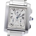 カルティエ CARTIER W51001Q3 タンクフランセーズXL クロノリフレックス パーペチュアルカレンダー クォーツ メンズ 良品 _886477【中古】(2)