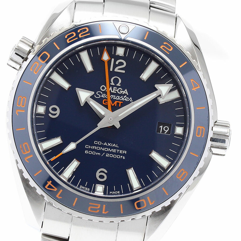 オメガ OMEGA 232.30.44.22.03.001 プラネットオーシャン グッドプラネット GMT 自動巻き メンズ 美品 保証書付き_886754【中古】