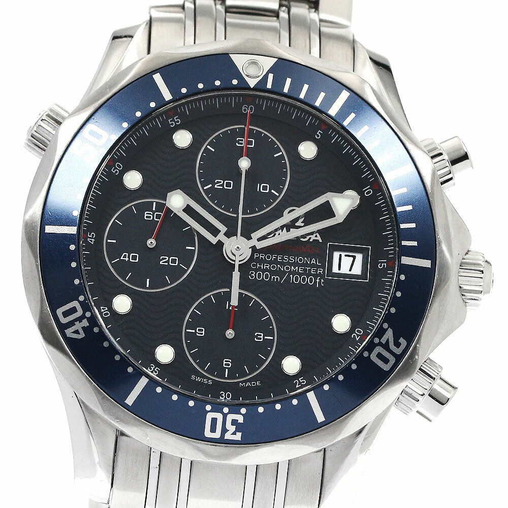 オメガ OMEGA 2225.80 シーマスター300 デイト クロノグラフ 自動巻き メンズ 保証書付き_886756【中古】