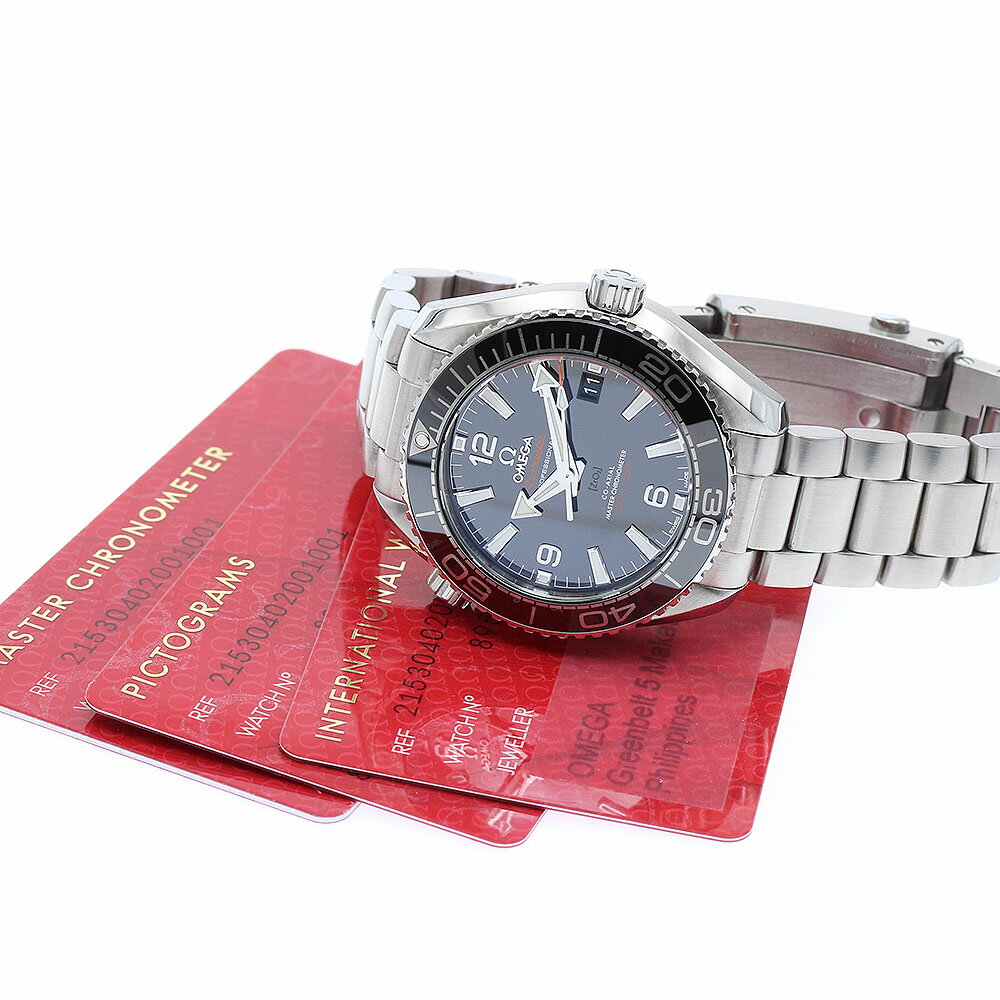 オメガ OMEGA 215.30.40.20.01.001 シーマスター プラネットオーシャン デイト 自動巻き メンズ 保証書付き_890465【中古】