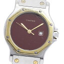 訳あり カルティエ CARTIER サントスオクタゴン YGベゼル 自動巻き メンズ _890377【中古】