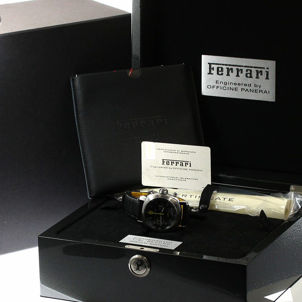 パネライ PANERAI FER00025 フェラーリ スクデリア ラトラパンテ 1/8セコンド 自動巻き メンズ 箱・保証書付き_891912【中古】