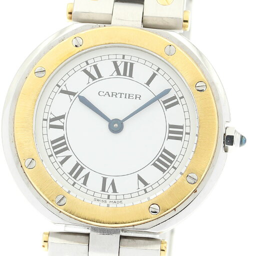 カルティエ CARTIER サントスラウンド LM コンビ クォーツ メンズ _883201【中古】 カルティエ CARTIER サントスラウンド LM コンビ クォーツ メンズ _883201【中古】