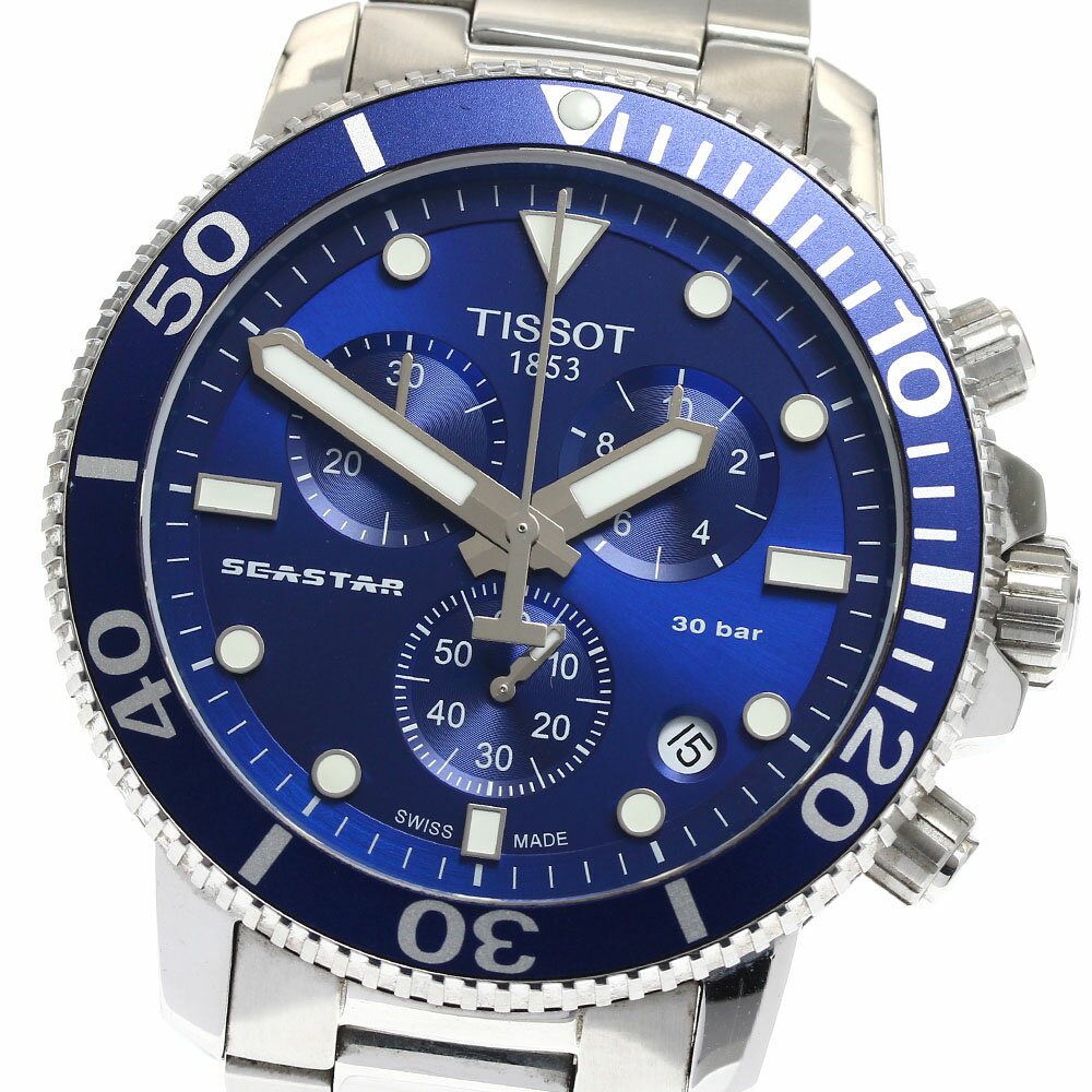 ティソ TISSOT T120.417.11.041.00 シースター1000 クロノグラフ デイト クォーツ メンズ _891923【中古】