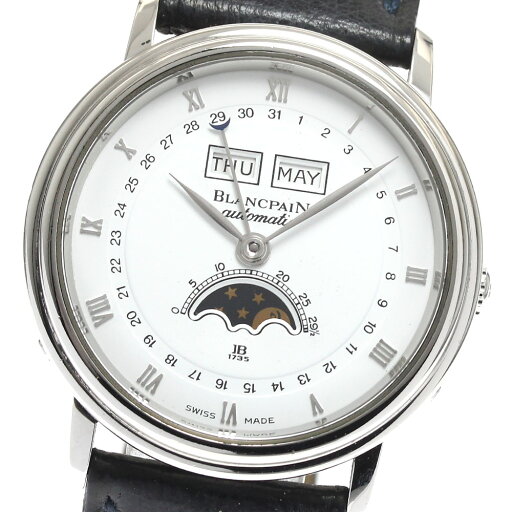 ブランパン Blancpain 6595-1127-55 ヴィルレ トリプルカレンダー ムーンフェイズ 自動巻き メンズ 保証書付き_886119【中古】 ブランパン Blancpain 6595-1127-55 ヴィルレ トリプルカレンダー ムーンフェイズ 自動巻き メンズ 保証書付き_886119【中古】