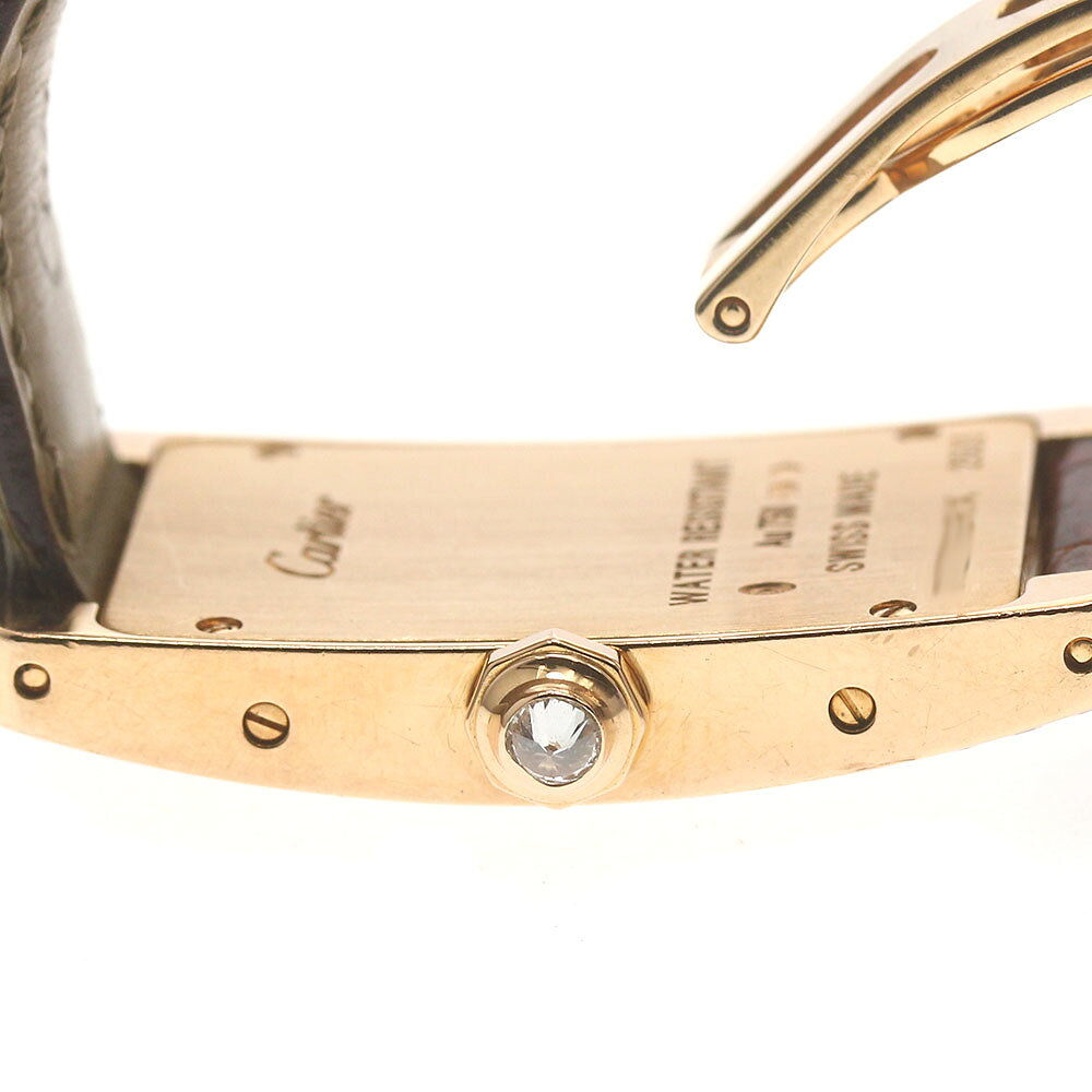 カルティエ CARTIER WB707931 タンクアメリカンSM K18PG ダイヤベゼル クォーツ レ...
