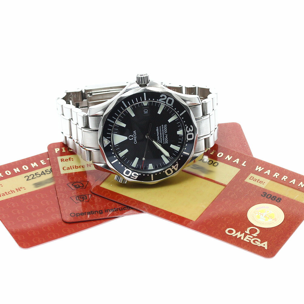 オメガ OMEGA 2254.50 シーマスター300 デイト 自動巻き メンズ 保証書付き_879872【中古】