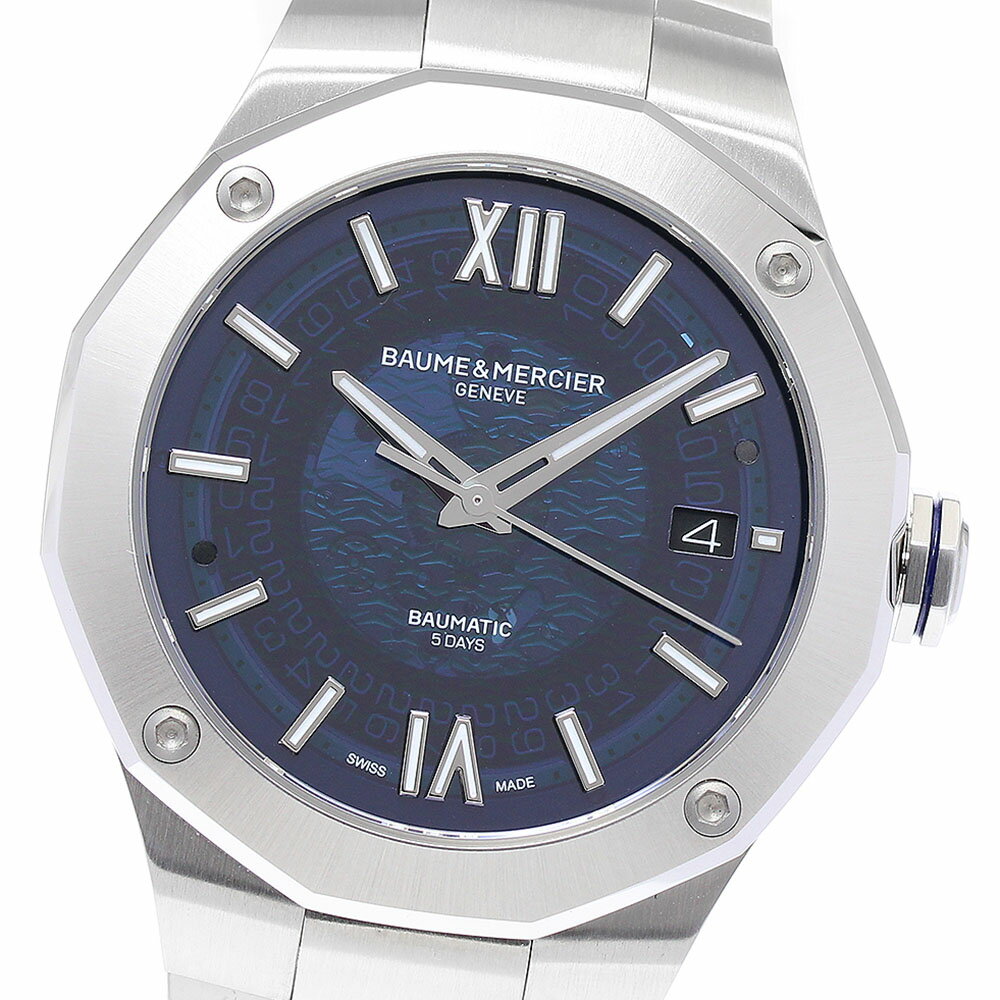 ボーム&メルシェ Baume & Mercier MOA10616 リビエラ ボーマティック デイト 自動巻き メンズ 美品 箱付き_894223【中古】