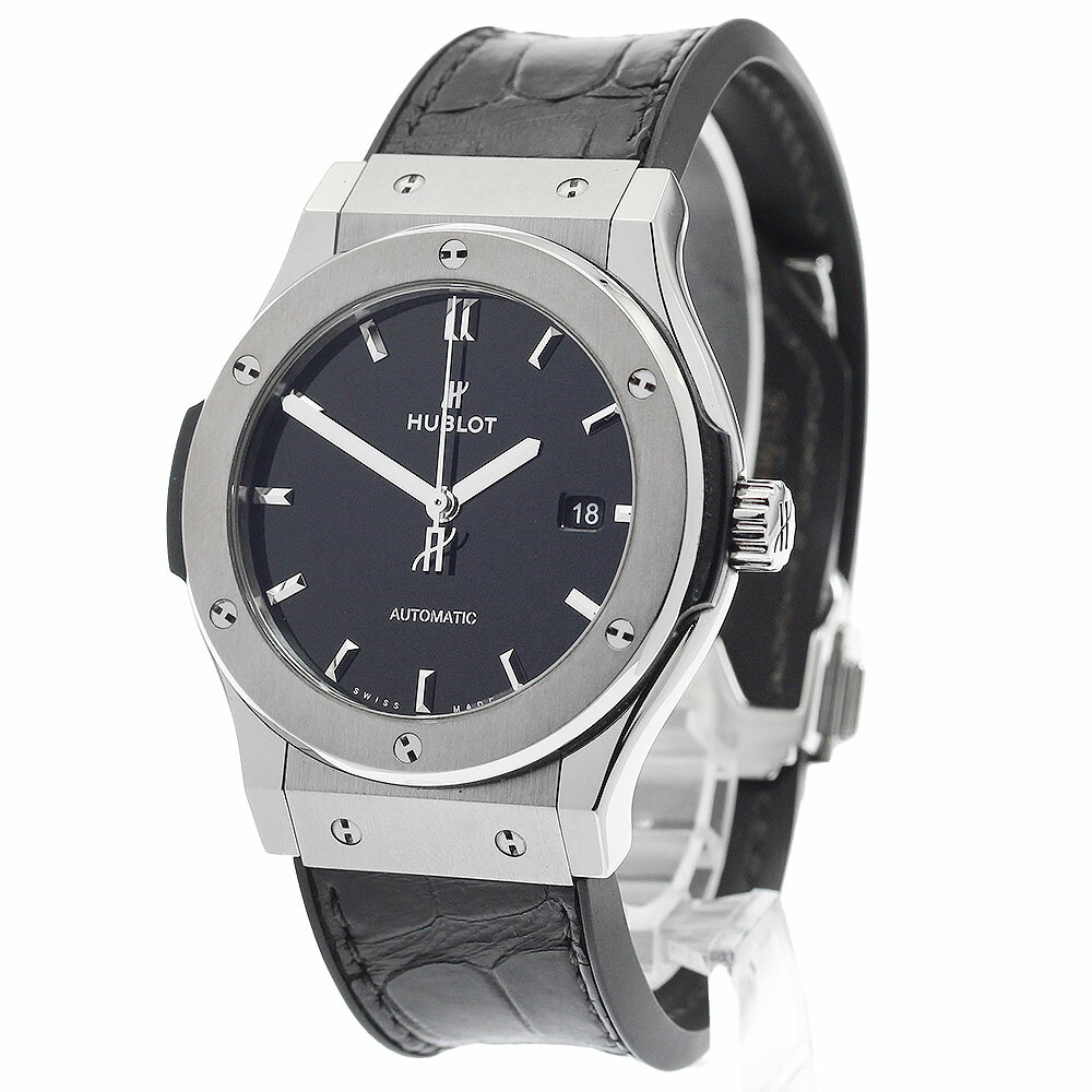 ウブロ HUBLOT 542.NX.1270.LR クラシックフュージョン ブラックシャイニー デイト 自動巻き メンズ 保証書付き_889447【中古】