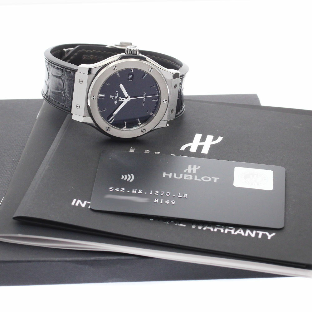 ウブロ HUBLOT 542.NX.1270.LR クラシックフュージョン ブラックシャイニー デイト 自動巻き メンズ 保証書付き_889447【中古】