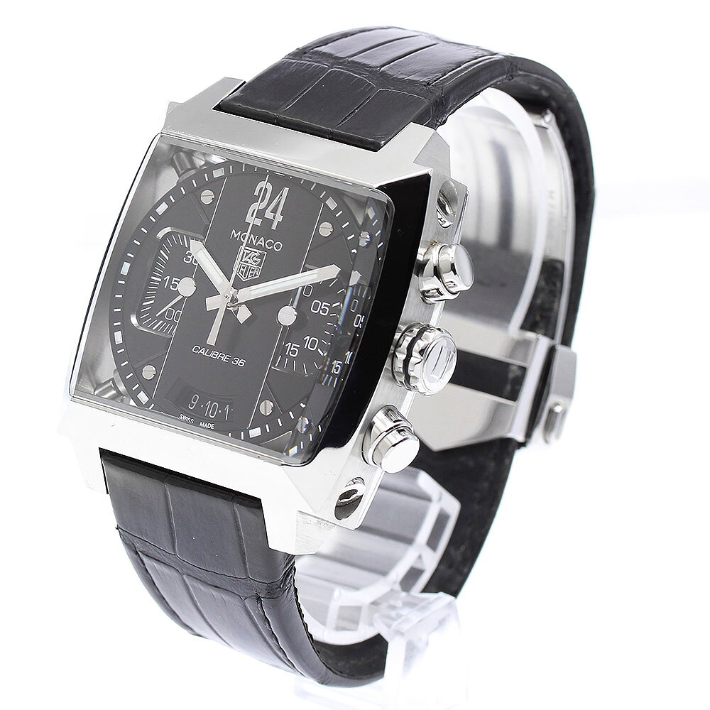 タグホイヤー TAG HEUER CAL5113 モナコ24 キャリバー36 デイト クロノグラフ 自動巻き メンズ 箱・保証書付き_890886【中古】