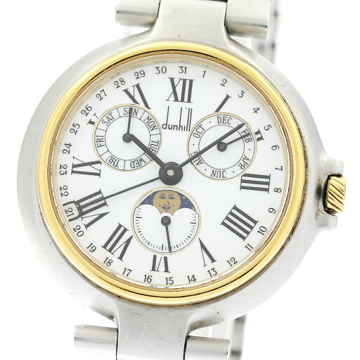 ダンヒル Dunhill DQ8669 ミレニアム トリプルカレンダー ムーンフェイズ クォーツ ボーイズ 箱付き_895973【中古】 ダンヒル Dunhill DQ8669 ミレニアム トリプルカレンダー ムーンフェイズ クォーツ ボーイズ 箱付き_895973【中古】