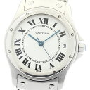 ベルト訳あり カルティエ CARTIER W20026K1 サントスクーガー LM デイト 自動巻き メンズ 保証書付き_895357【中古】
