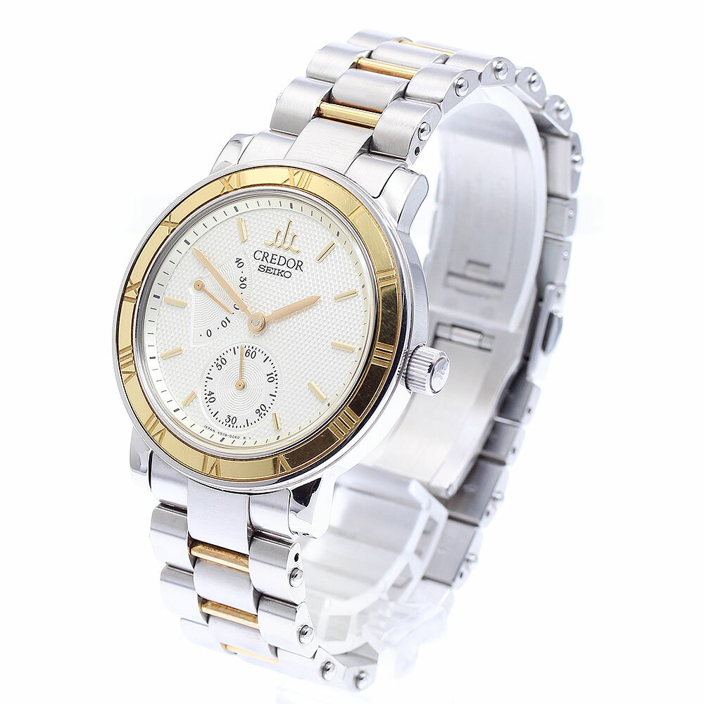 セイコー SEIKO 4S79-0020/GCAY994 クレドール パワーリザーブ YGベゼル 手巻き メンズ _898309【中古】