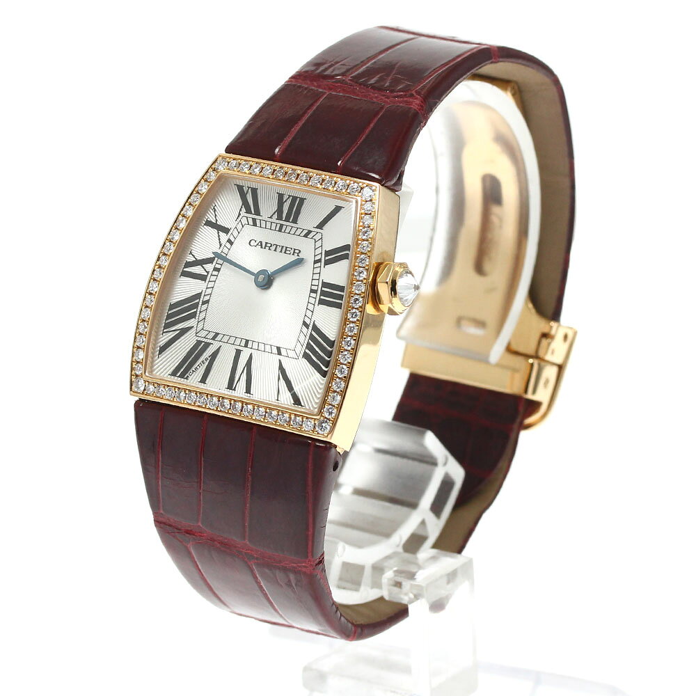 カルティエ CARTIER WE600551 ラドーニャ K18PG ダイヤベゼル クォーツ レディース...