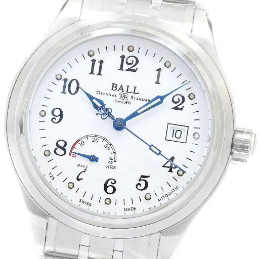 ボールウォッチ BALLWATCH NM1056D-S1J-WH トレインマスター パワーリザーブ デイト 自動巻き メンズ 未使用品 保証書付き_899253【中古】 ボールウォッチ BALLWATCH NM1056D-S1J-WH トレインマスター パワーリザーブ デイト 自動巻き メンズ 未使用品 保証書付き_899253【中古】
