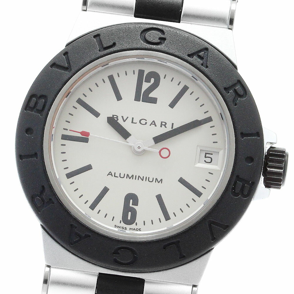 値下げ【中古】BVLGARI ブルガリアルミニウム 時計 ラバーベルトAL32A 中古】BVLGARI(ブルガリ) アルミニウム 腕時計 ラバーベルト 黒