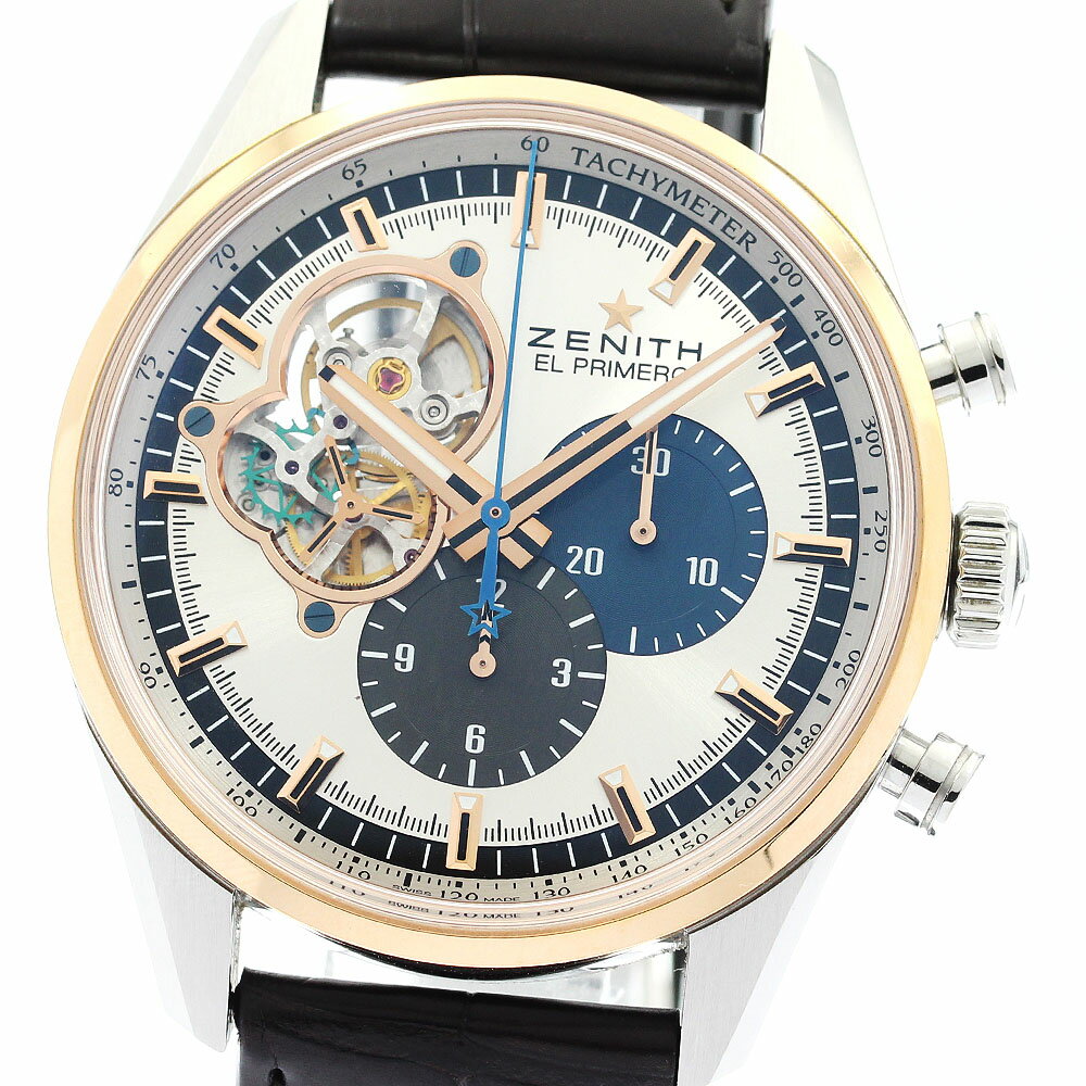ゼニス ZENITH 51.2080.4061/69.C494 エルプリメロ クロノマスター オープン 自動巻き メンズ 箱・保証書付き_899305【中古】