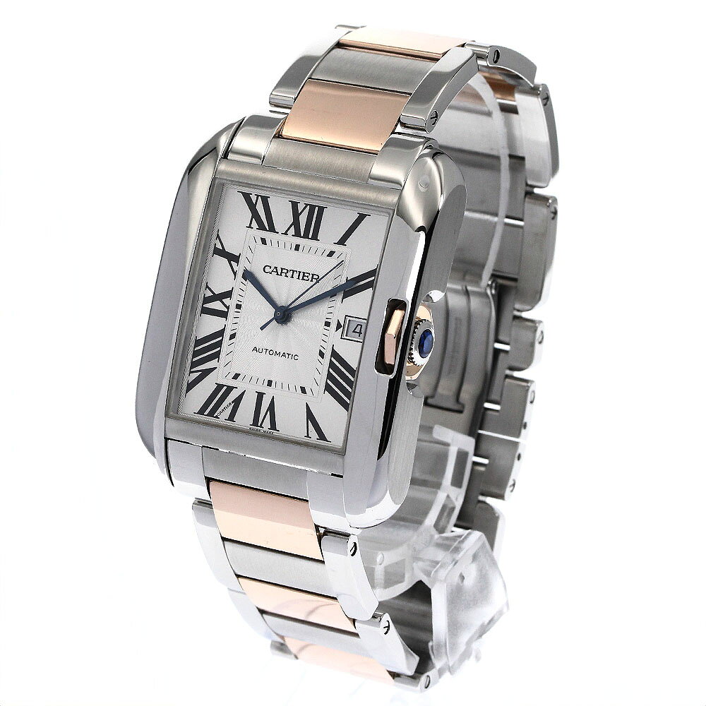 カルティエ CARTIER W5310006 タンクアングレースXL デイト コンビ 自動巻き メン...