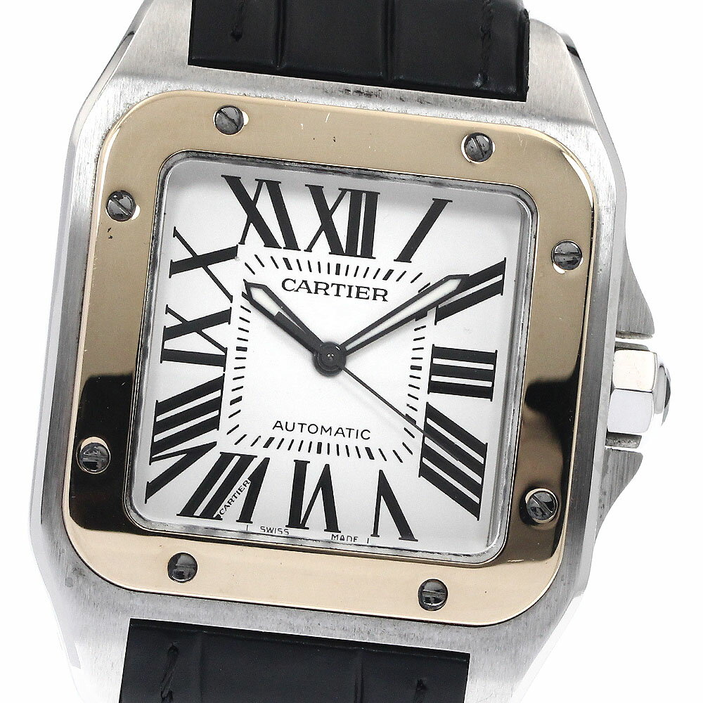 カルティエ CARTIER W20072X7 サントス100 LM K18YGベゼル 自動巻き メンズ _885043【中古】