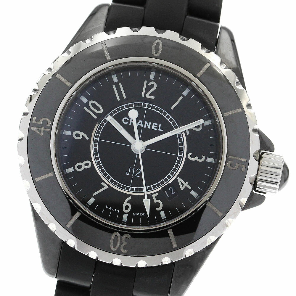 シャネル CHANEL H0681 J12 黒セラミック デイト クォーツ レディース _902424【中古】
