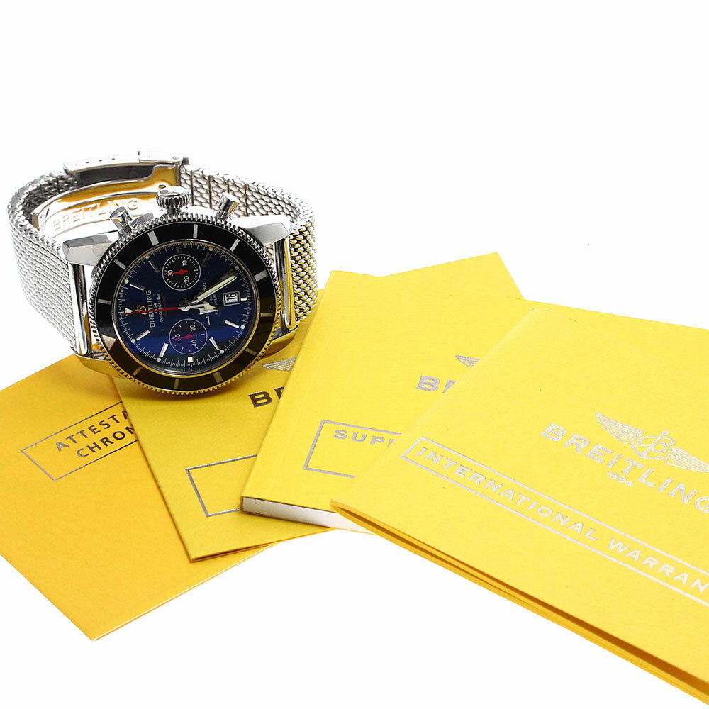 訳あり ブライトリング BREITLING A23320 スーパーオーシャン ヘリテージ クロノグラフ 世界限定1000本 自動巻き メンズ 保証書付き_888258【中古】