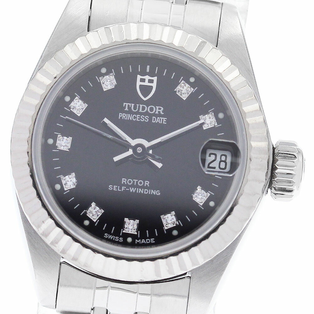 チュードル TUDOR 92514 プリンセスデイト 10Pダイヤ WGベゼル 自動巻き レディース ...