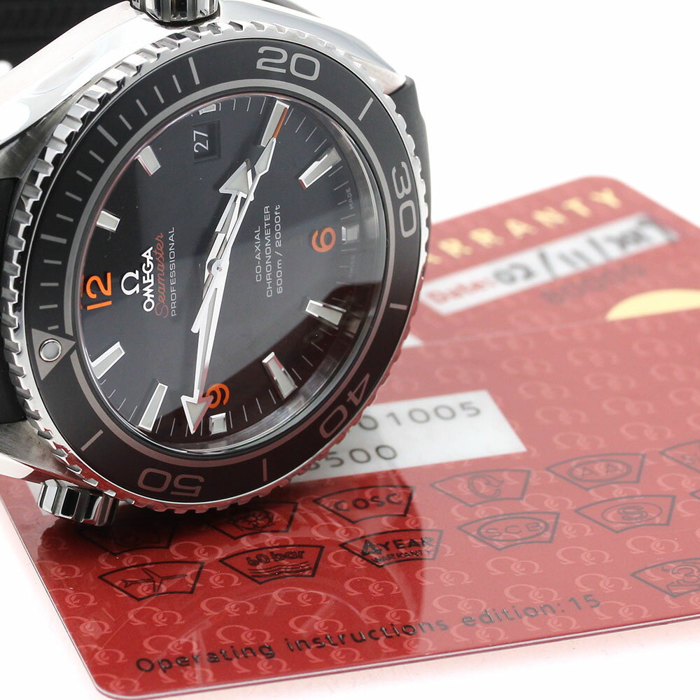 オメガ OMEGA 232.32.46.21.01.005 シーマスター プラネットオーシャン コーアクシャル デイト 自動巻き メンズ 良品 保証書付き_878038【中古】