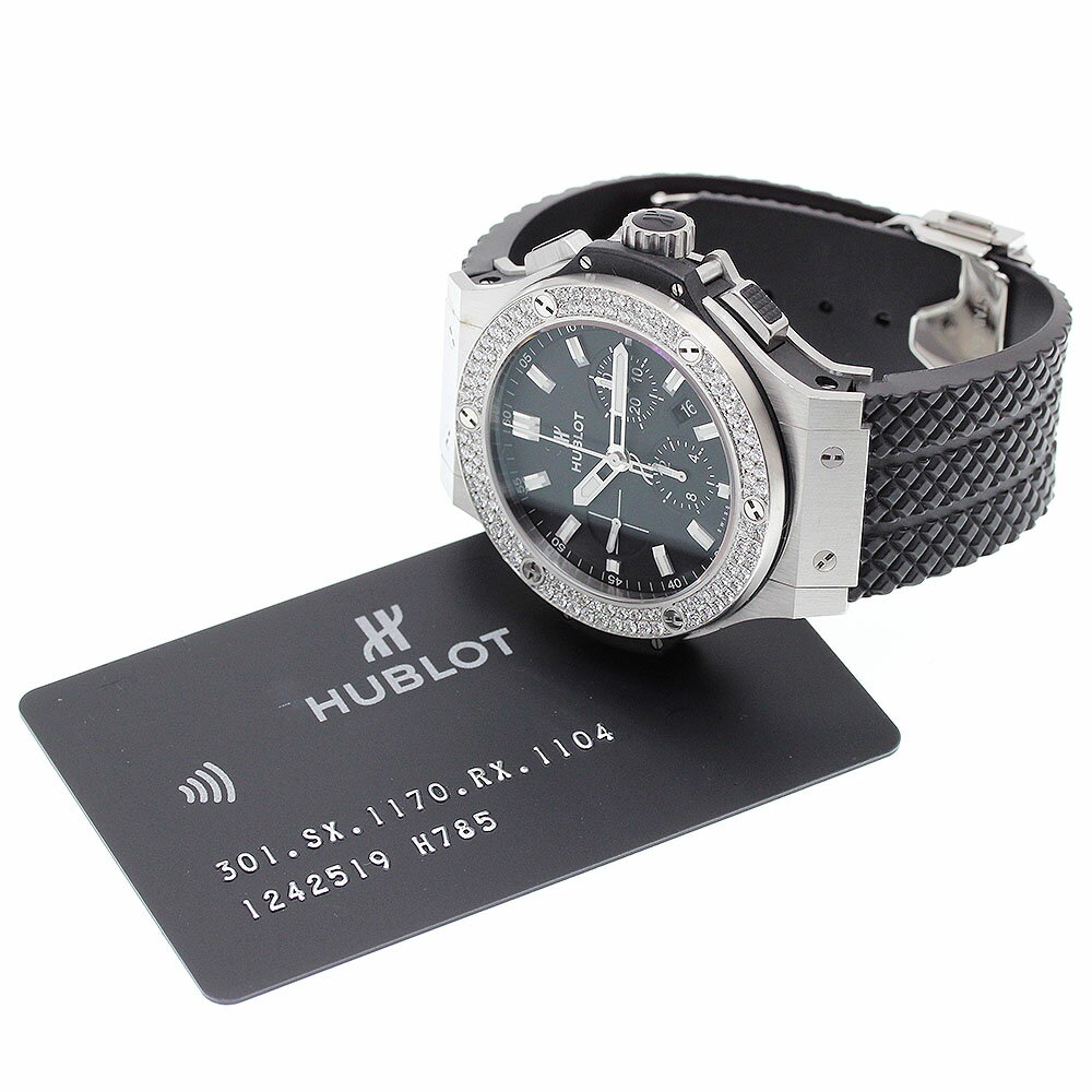 ウブロ HUBLOT 301.SX.1170.RX.1104 ビッグバン スチール ダイヤモンド クロノグラフ 自動巻き メンズ 良品 保証書付き_901942【中古】