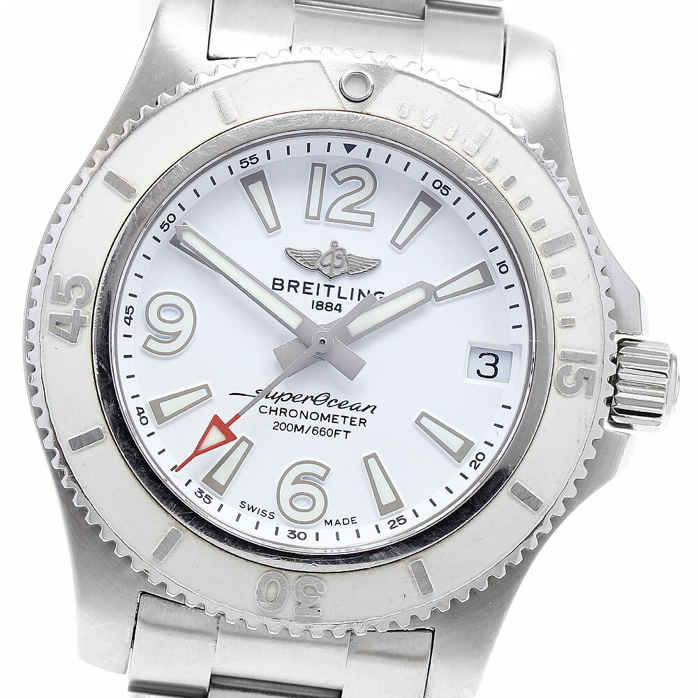 ブライトリング BREITLING A17316 スーパーオーシャン2 36 デイト 自動巻き ボーイズ 保証書付き_895399【中古】