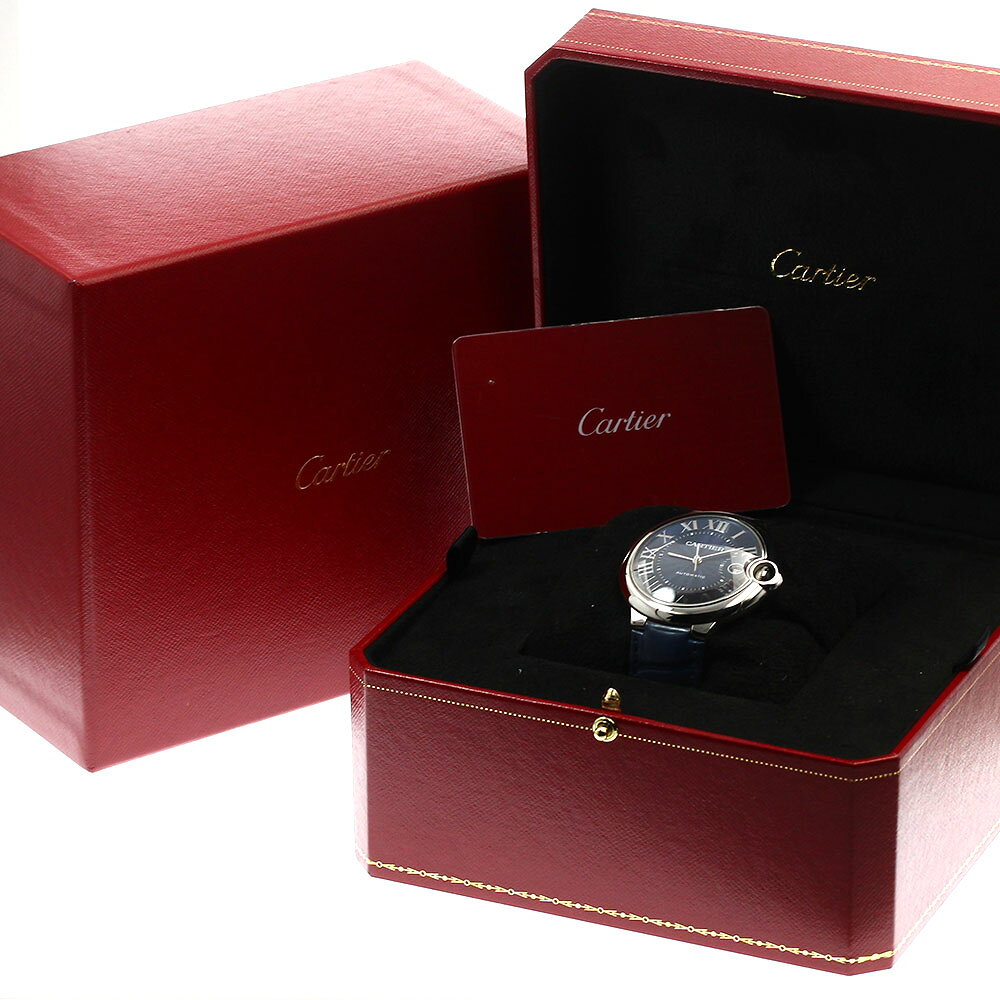 カルティエ CARTIER WSBB0025 バロンブルー デイト 自動巻き メンズ 良品 箱・保証...