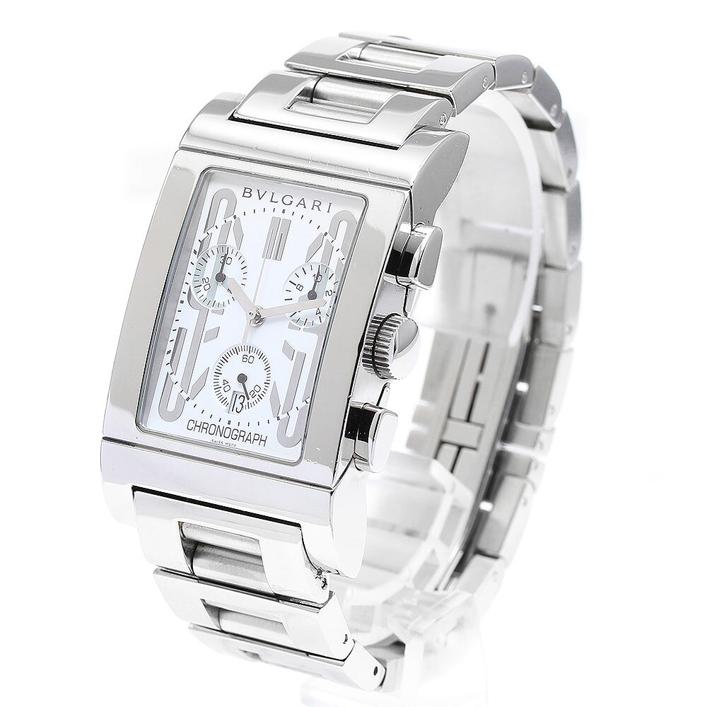 ブルガリ BVLGARI RTC49S レッタンゴロ デイト クロノグラフ クォーツ メンズ _902...