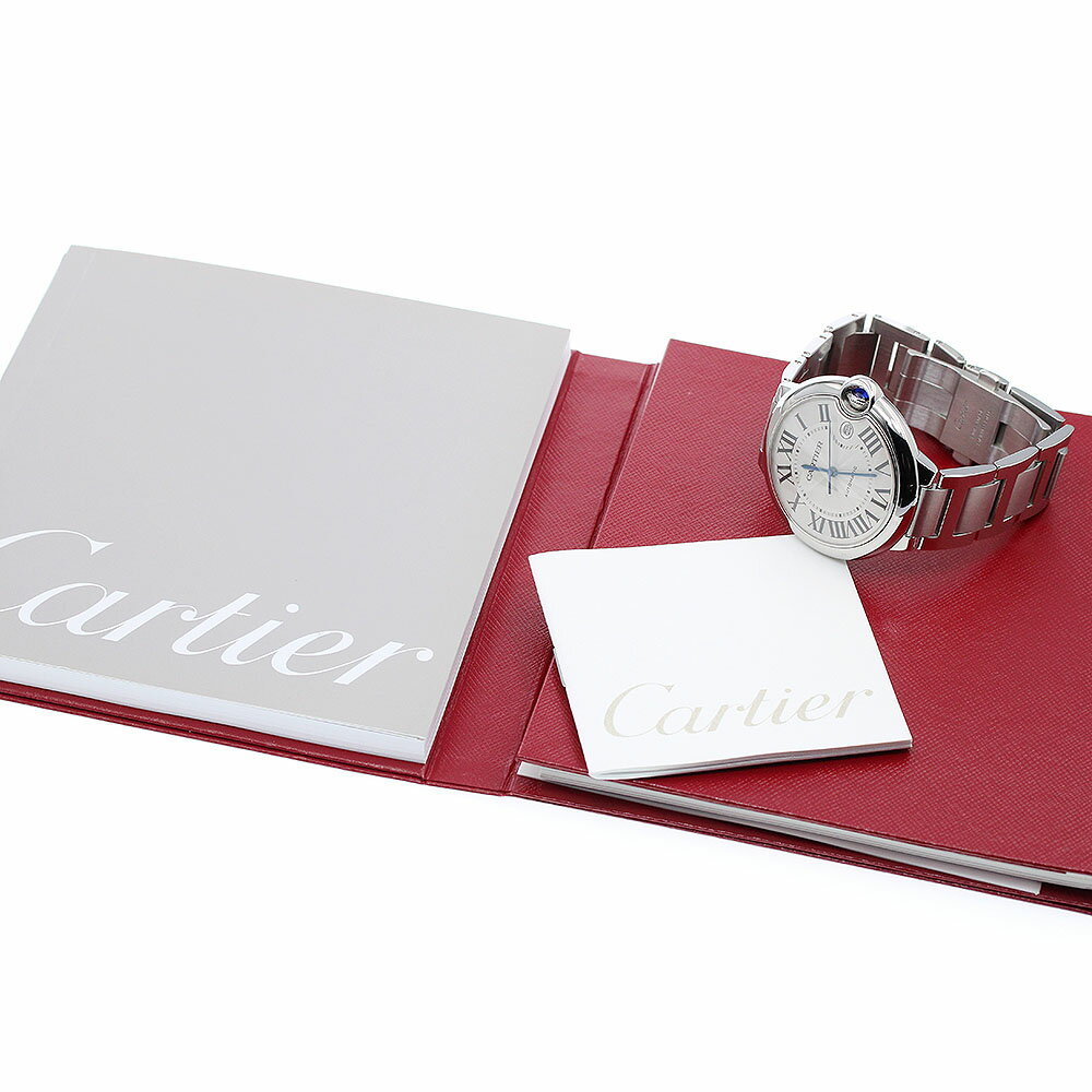 カルティエ CARTIER W69012Z4 バロンブルーLM デイト 自動巻き メンズ 良品 保証書...