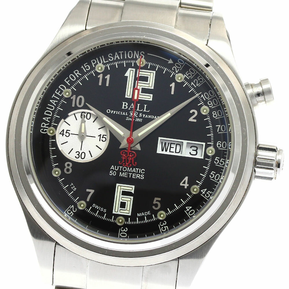 ボールウォッチ BALLWATCH CM1038D-SAJ-BK トレインマスター 自動巻き メンズ 箱・保証書付き_904807【中古】