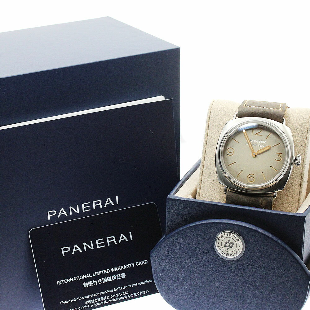 パネライ PANERAI PAM01350 ラジオミール トレ ジョルニ 手巻き メンズ 箱・保証書付き_906101【中古】