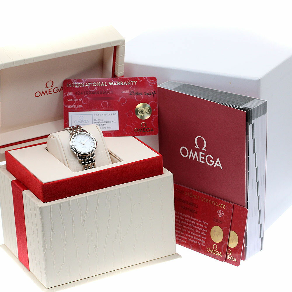 CLOSERのオメガ OMEGA 424.10.24.60.55.001 デビル プレステージ 8Pダイヤ クォーツ レディース 箱・保証書付き_907688【中古】｜アングル2