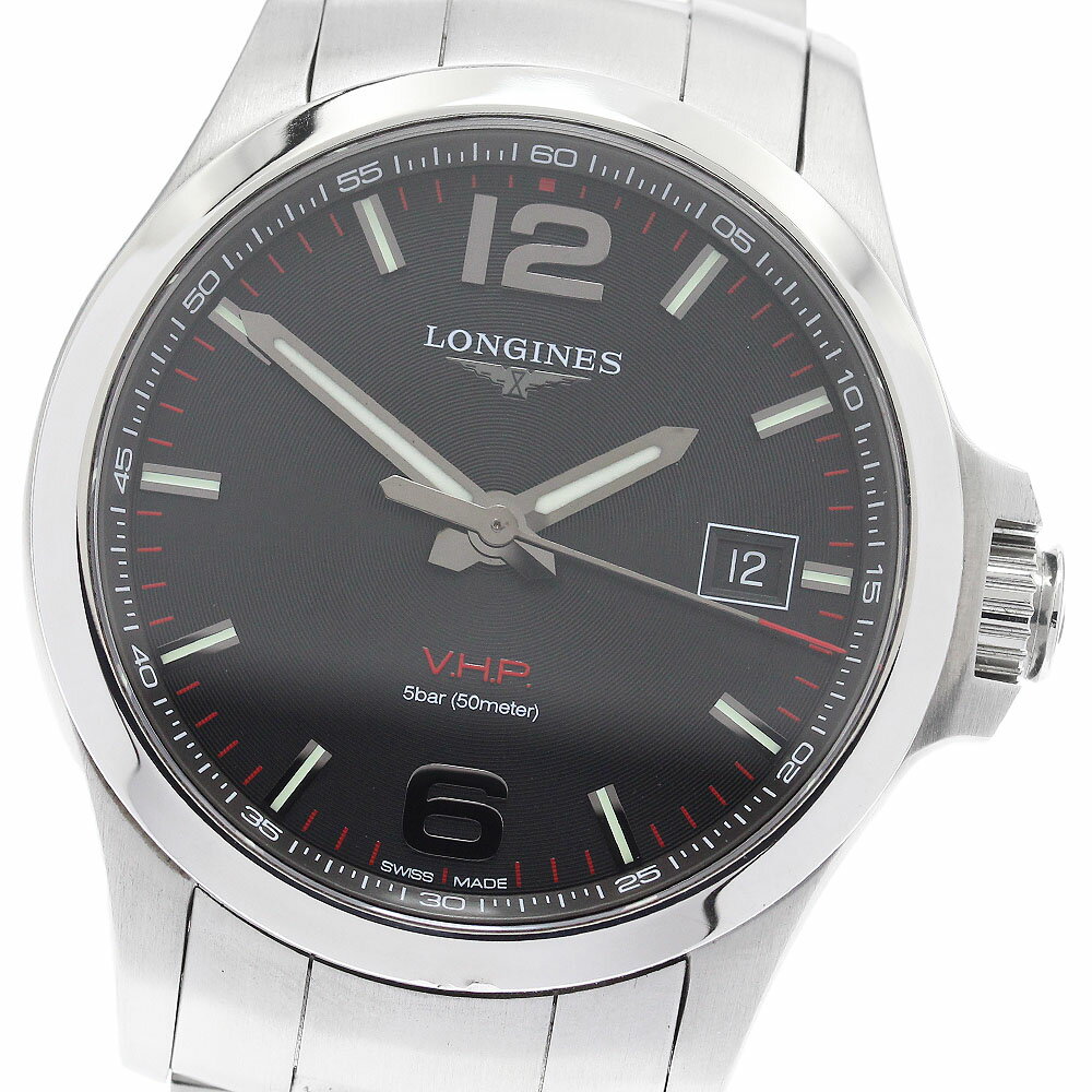 ロンジン LONGINES L3.726.4 コンクエストV.H.P デイト クォーツ メンズ 良品 _907741【中古】