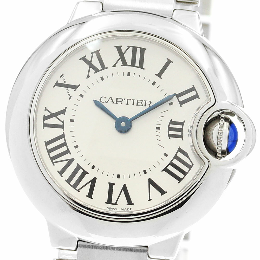 カルティエ CARTIER W69010Z4 バロンブルー SM クォーツ レディース 良品 保証書 ...