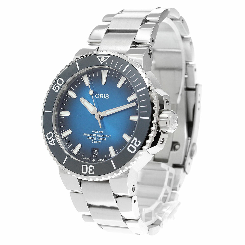 オリス ORIS 01 400 7763 4135 アクイス デイト 自動巻き メンズ 美品 箱・保証書付き_907858【中古】