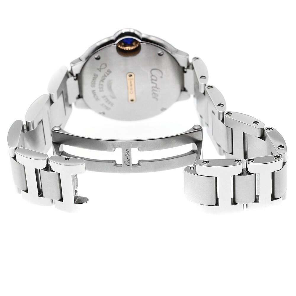 カルティエ CARTIER WE902079 バロンブルー SM コンビ ダイヤベゼル クォーツ レデ...