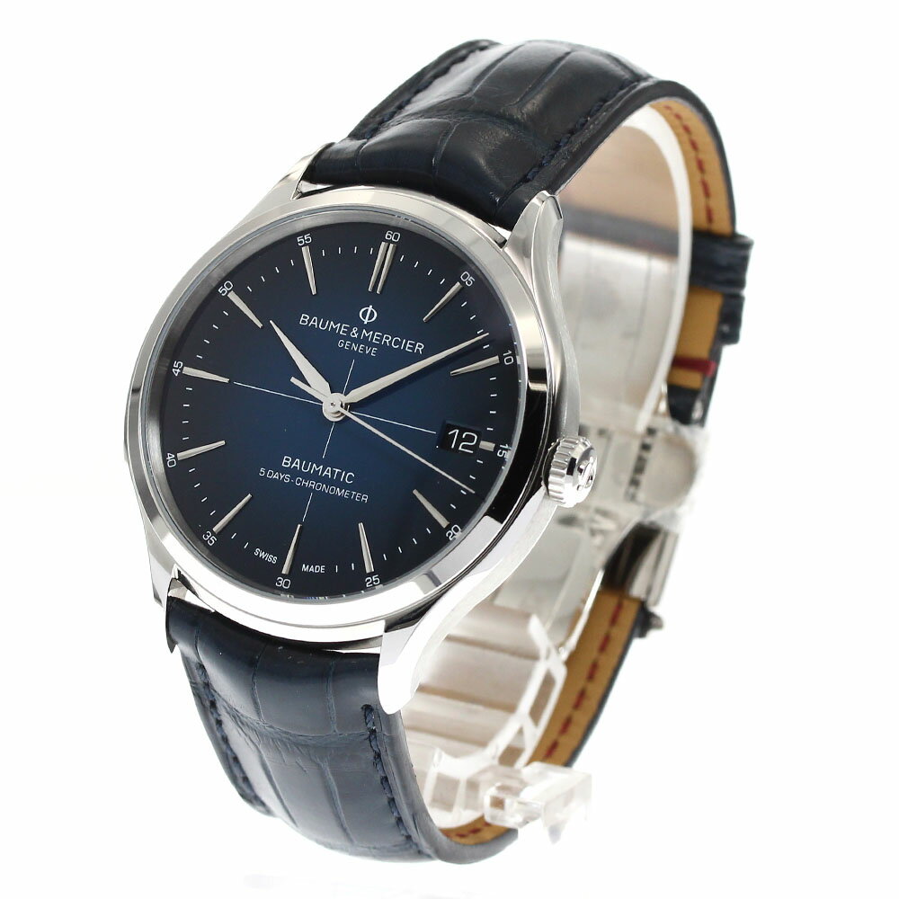 ボーム＆メルシェ Baume & Mercier M0A10467 クリフトン ボーマティック デイト 自動巻き メンズ 極美品 箱・保証書付き_910813【中古】