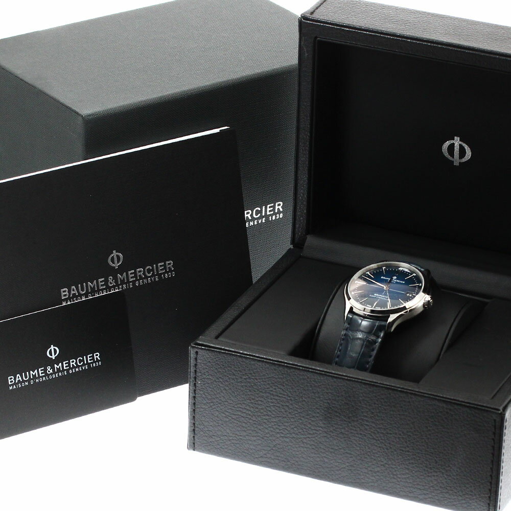 ボーム＆メルシェ Baume & Mercier M0A10467 クリフトン ボーマティック デイト 自動巻き メンズ 極美品 箱・保証書付き_910813【中古】