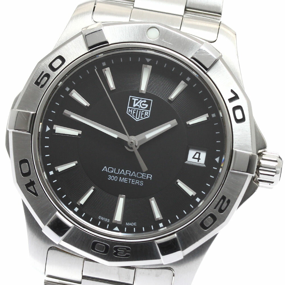 タグホイヤー TAG HEUER WAP1110 アクアレーサー デイト クォーツ メンズ 保証書付き_913648【中古】