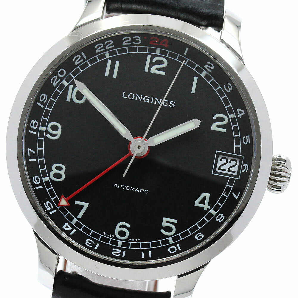 ロンジン LONGINES L2.789.4 ヘリテージ ミリタリー1938 GMT 自動巻き メンズ _914326【中古】