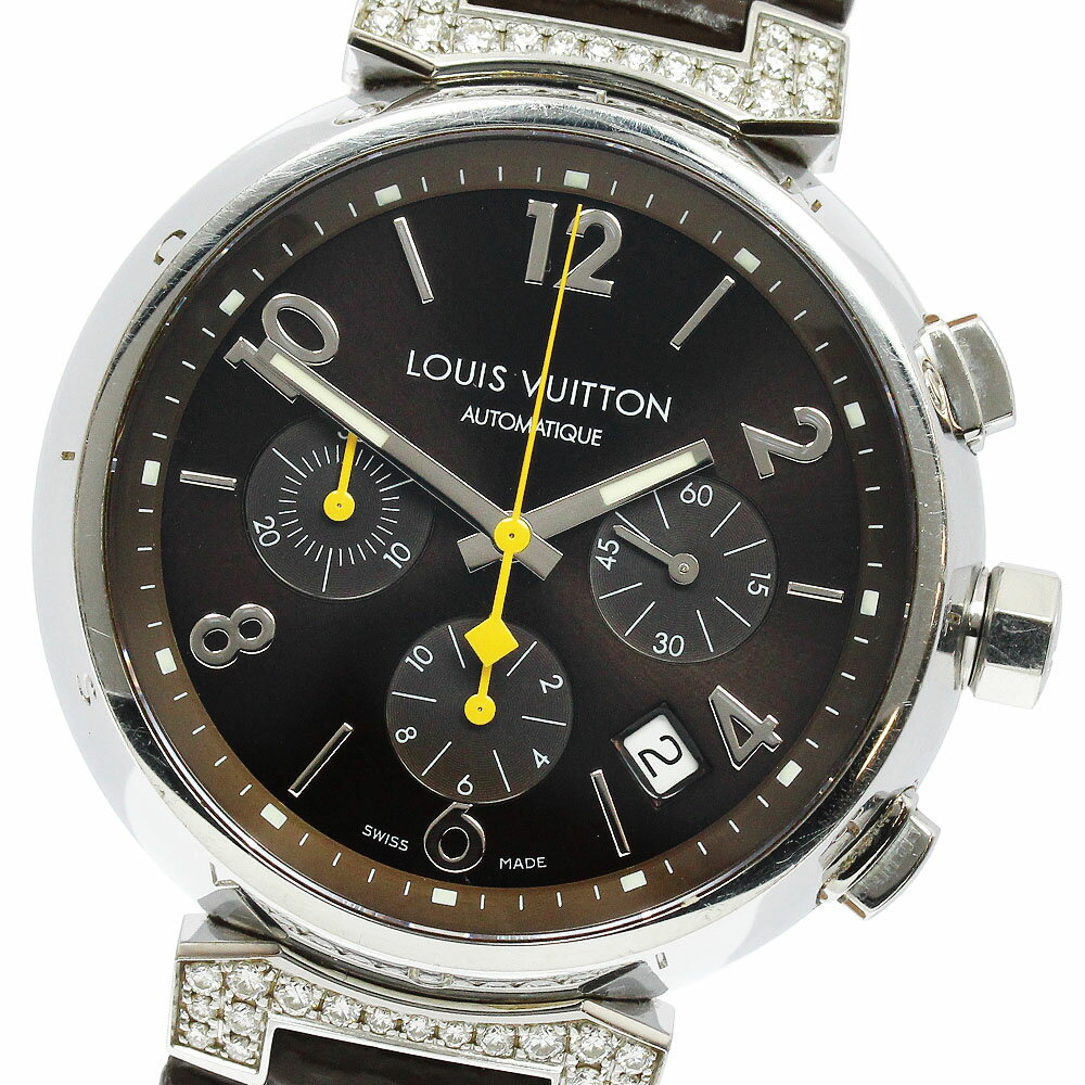 状態ランク 本体ランク B ベルトランク AB 商品の状態 ガラス 少しの擦り傷(コーティング) ケース いくつかの薄い擦り傷、小さい打痕 ベゼル 擦り傷が多い、小さい打痕 ベルト/ブレスレット 僅かなダメージ 針 僅かなシミ 文字盤 繊維 尾錠/バックル 擦り傷が多い 商品管理No. 916768　 012 251103 TA 商品の詳細 ブランド ルイ・ヴィトン/LOUIS VUITTON モデル名 タンブール 性別 メンズ ケース素材 SS ベルト素材 革 文字盤色 ブラウン 機械タイプ 自動巻き Ref.No Q112G シリアルNo SA0*** 機能・特徴 デイト、クロノグラフ、スモールセコンド 付属品 なし(本体のみ) ケースサイズ(w) 約 41mm ベルトサイズ※1 約 20cm 日差 +26秒/日　※参考値 OH歴 弊社では実施しておりません。 ※1：ベルトサイズとは、ケース部分も含めた総腕回りのサイズになります。 ※機械式時計の場合、姿勢差などの影響により日差が大きくなることも御座います。こちらの数値はあくまで参考値としてお考え下さい。日差が大きいからという理由での返品や無償修理の対応は致しかねますので、ご理解の上ご入札下さい。 ※写真にて状態をご確認下さいませ。 ※USED品になりますので、ご理解頂ける方のご購入をお待ちしております。