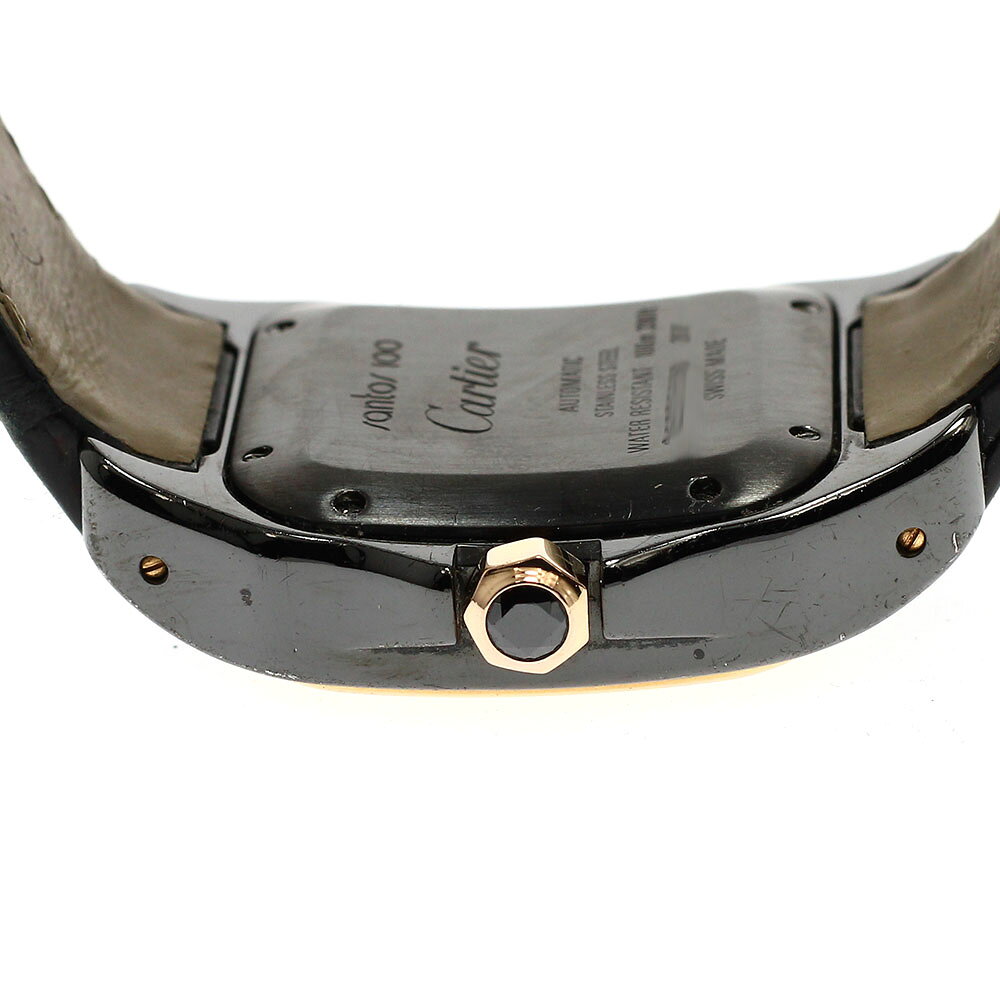 カルティエ CARTIER W2020007 サントス100 MM K18PGベゼル 自動巻き ボーイズ _920149【中古】