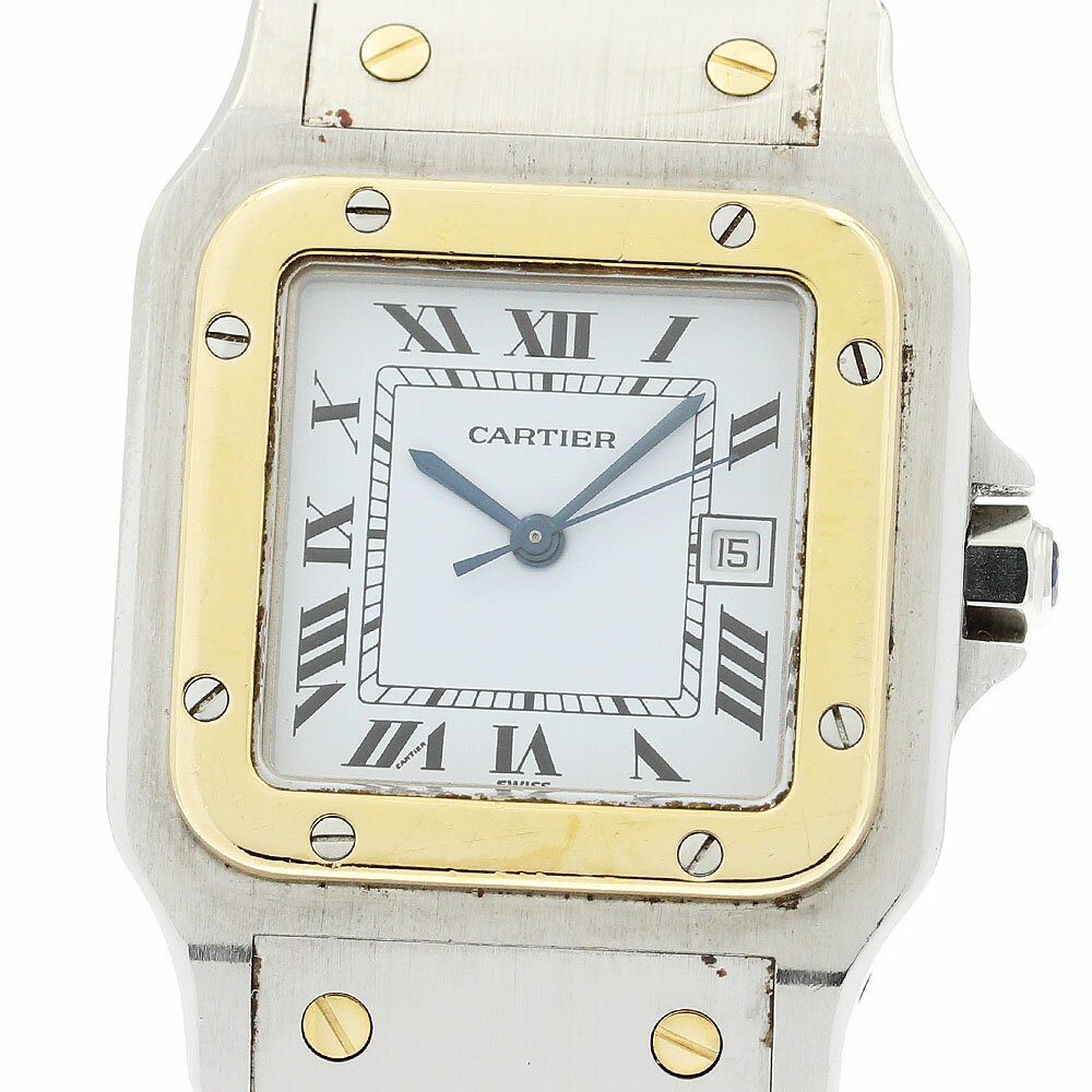 状態ランク 本体ランク B ベルトランク B 商品の状態 ガラス 綺麗な状態 ケース 軽い擦り傷 ベゼル 軽い擦り傷、小さい打痕(全体) ベルト/ブレスレット 軽い擦り傷 針 綺麗な状態 文字盤 綺麗な状態 尾錠/バックル 軽い擦り傷 商品管理No. 919107　 192 251108 YY 商品の詳細 ブランド カルティエ/CARTIER モデル名 サントスガルベLM 性別 メンズ ケース素材 SS/YG ベルト素材 SS/YG 文字盤色 ベージュ 機械タイプ 自動巻き シリアルNo 296188*** 機能・特徴 デイト 付属品 なし(本体のみ) ケースサイズ(w) 約 29mm ベルトサイズ※1 約 16cm ラグ幅 18mm 日差 +47秒/日　※参考値 OH歴 弊社では実施しておりません。 ※1：ベルトサイズとは、ケース部分も含めた総腕回りのサイズになります。 ※機械式時計の場合、姿勢差などの影響により日差が大きくなることも御座います。こちらの数値はあくまで参考値としてお考え下さい。日差が大きいからという理由での返品や無償修理の対応は致しかねますので、ご理解の上ご入札下さい。 ※写真にて状態をご確認下さいませ。 ※USED品になりますので、ご理解頂ける方のご購入をお待ちしております。